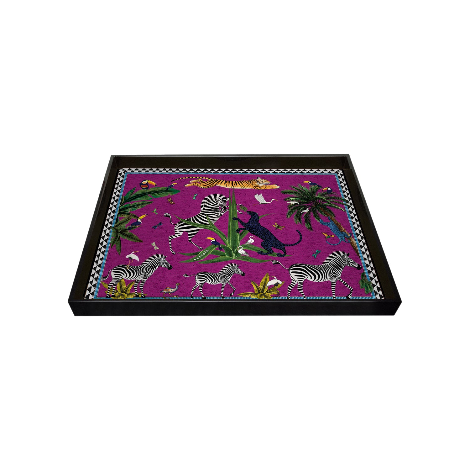 Tablett FLYING TIGER PINK CARDINALE von Ortigia Sicilia