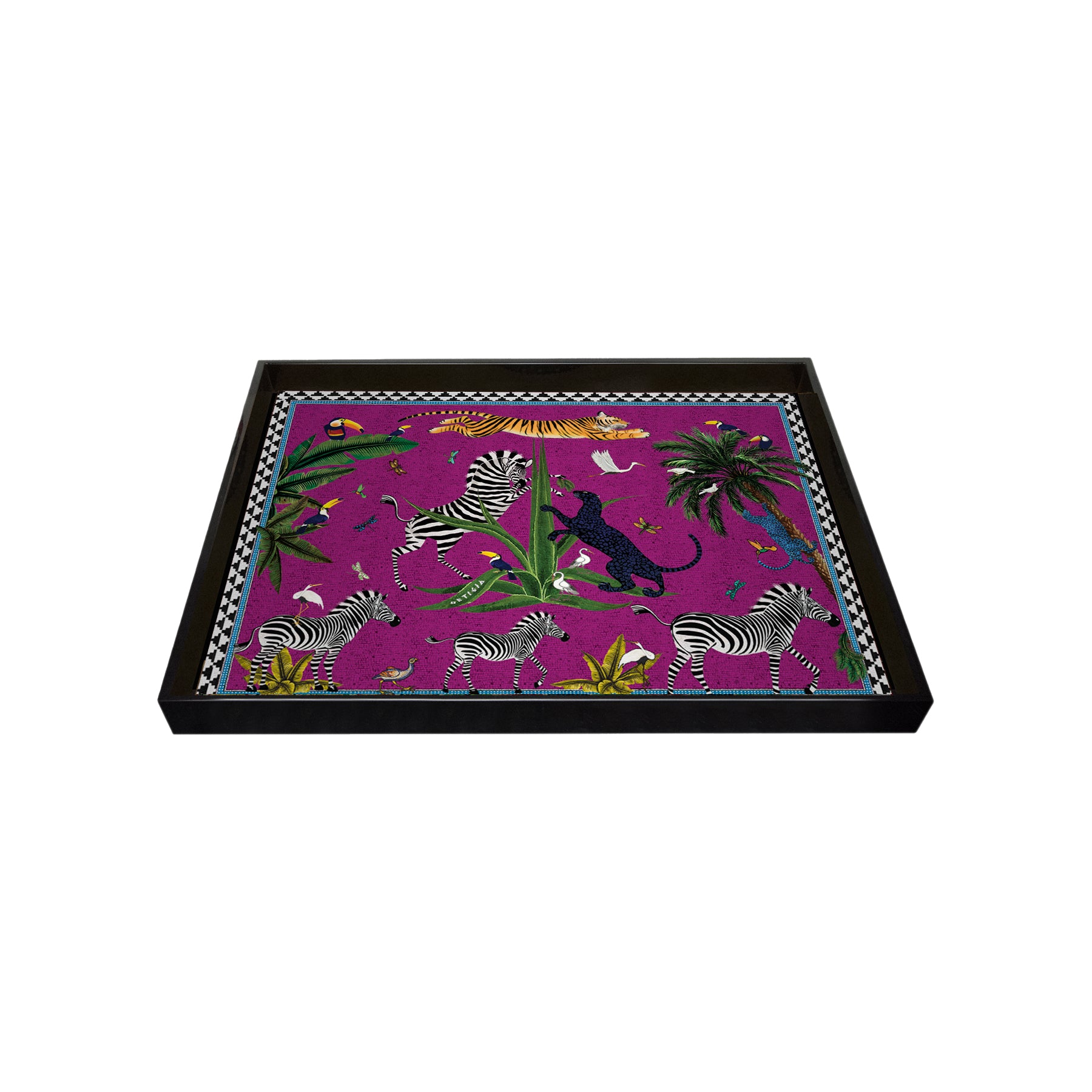 Tablett FLYING TIGER PINK CARDINALE von Ortigia Sicilia