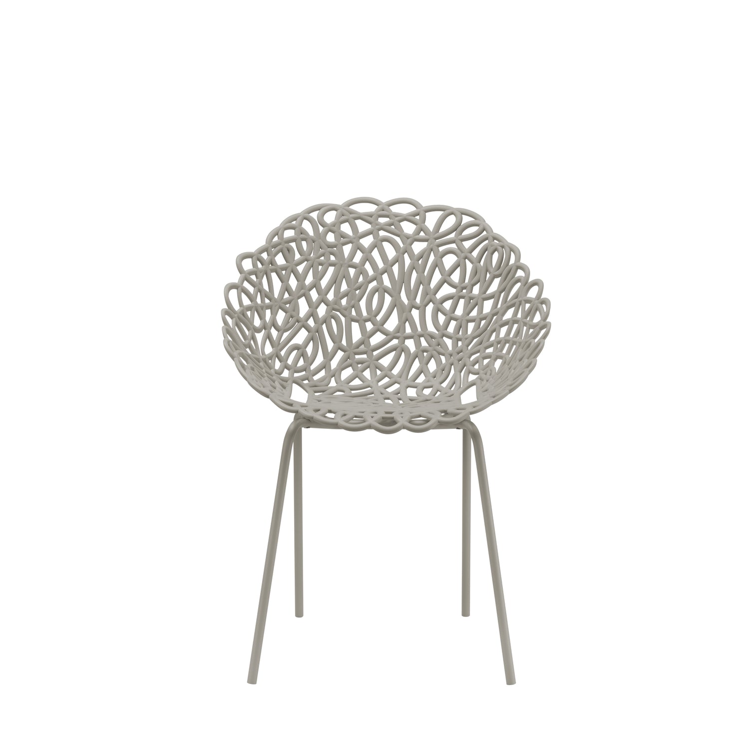 In- und Outdoorstuhl BACANA im 2er-Set von Qeeboo in Dove Grey 