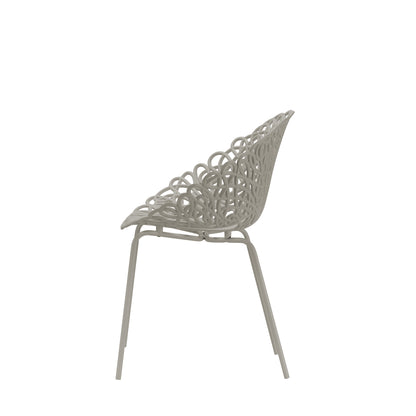 In- und Outdoorstuhl BACANA im 2er-Set von Qeeboo in Dove Grey 