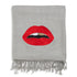 Plaid LIPS aus 100% Merinowolle in hellgrau von Jonathan Adler