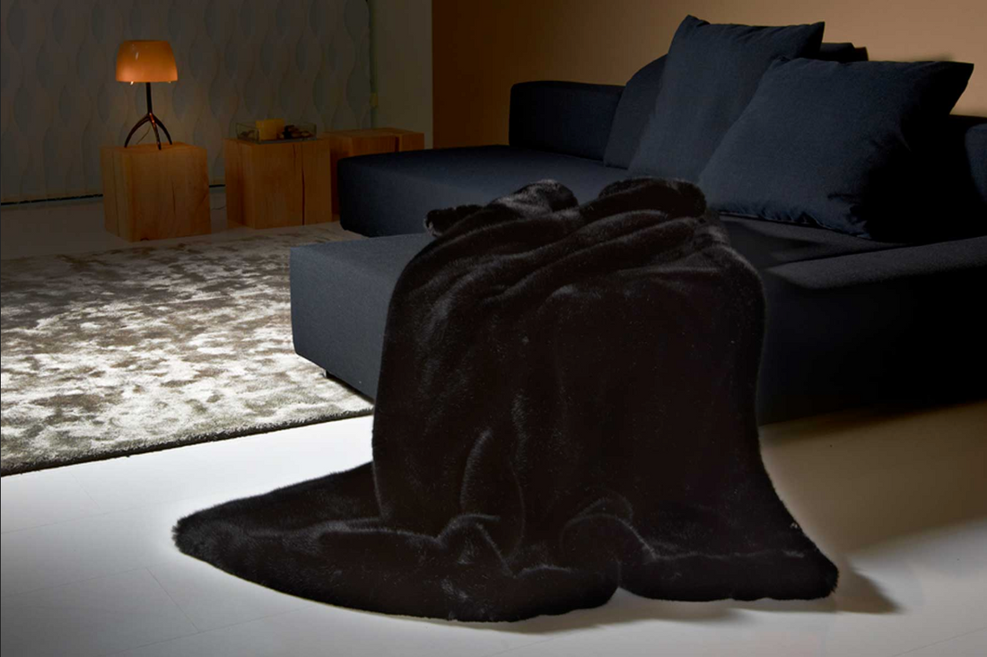 CARMA faux fur blanket &quot;Panther Black&quot;