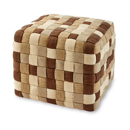 Handgeflochtener Outdoor Pouf von Polspotten in Beige und Braun