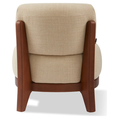 Pols Potten Fizz Chair mit hellem Textilgewebe und Holzrahmen