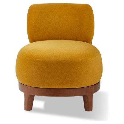 Weich gepolsterter gelber Sessel im modernen Design