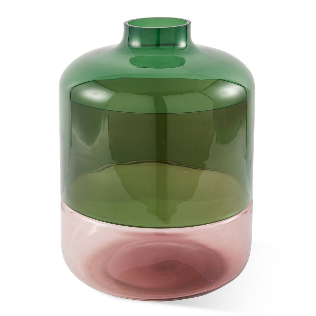 Polspotten Formy Vase L aus recyceltem Glas in Rosa und Grün