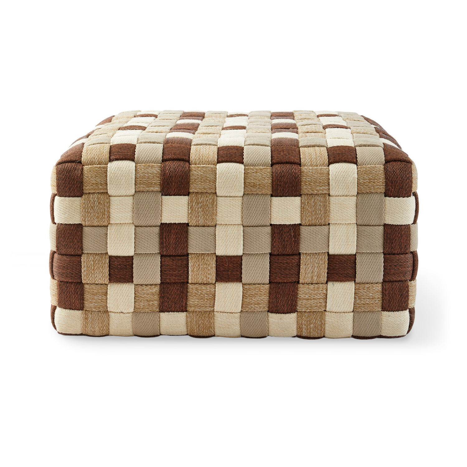 Quadratischer Outdoor Sitzpouf aus Polypropylen für Terrasse und Wohnraum