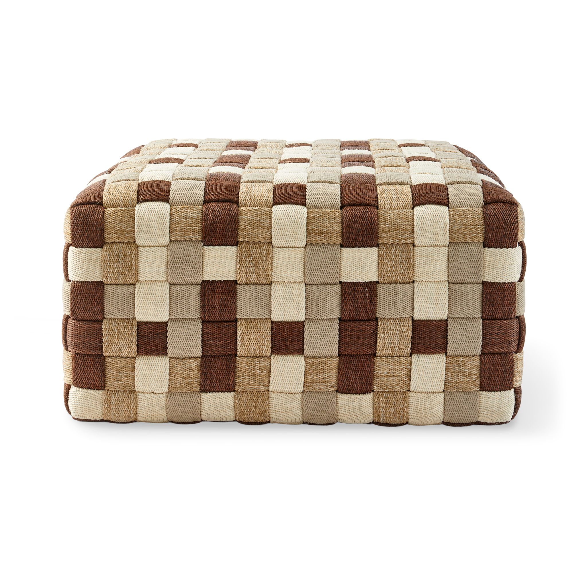 Quadratischer Outdoor Sitzpouf aus Polypropylen für Terrasse und Wohnraum