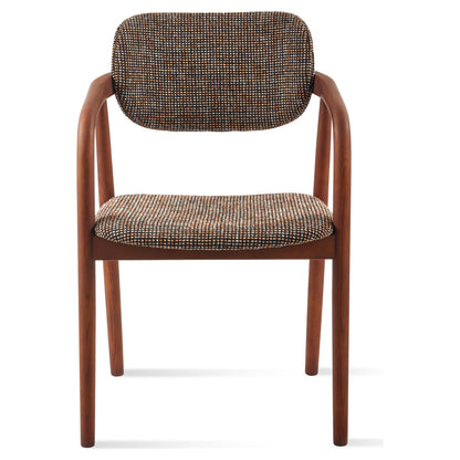 Brauner Henry Chair mit strukturierter Polsterung und Rundholzrahmen