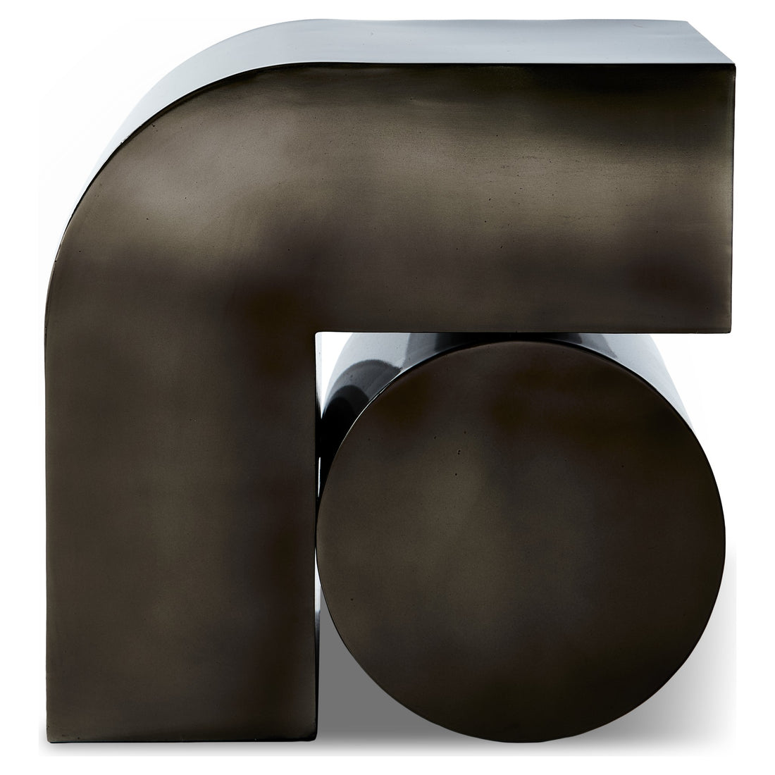 Moderner Side Table aus recyceltem Metall in Schwarz von Polspotten