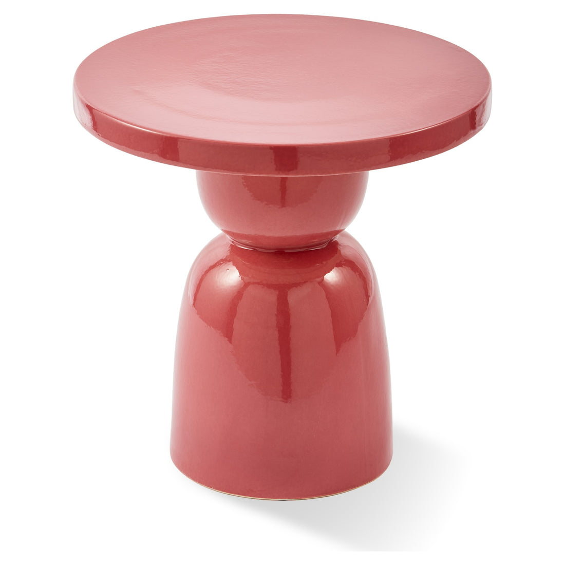 Moderner Keramiktisch in Rosa mit hochglänzender Oberfläche