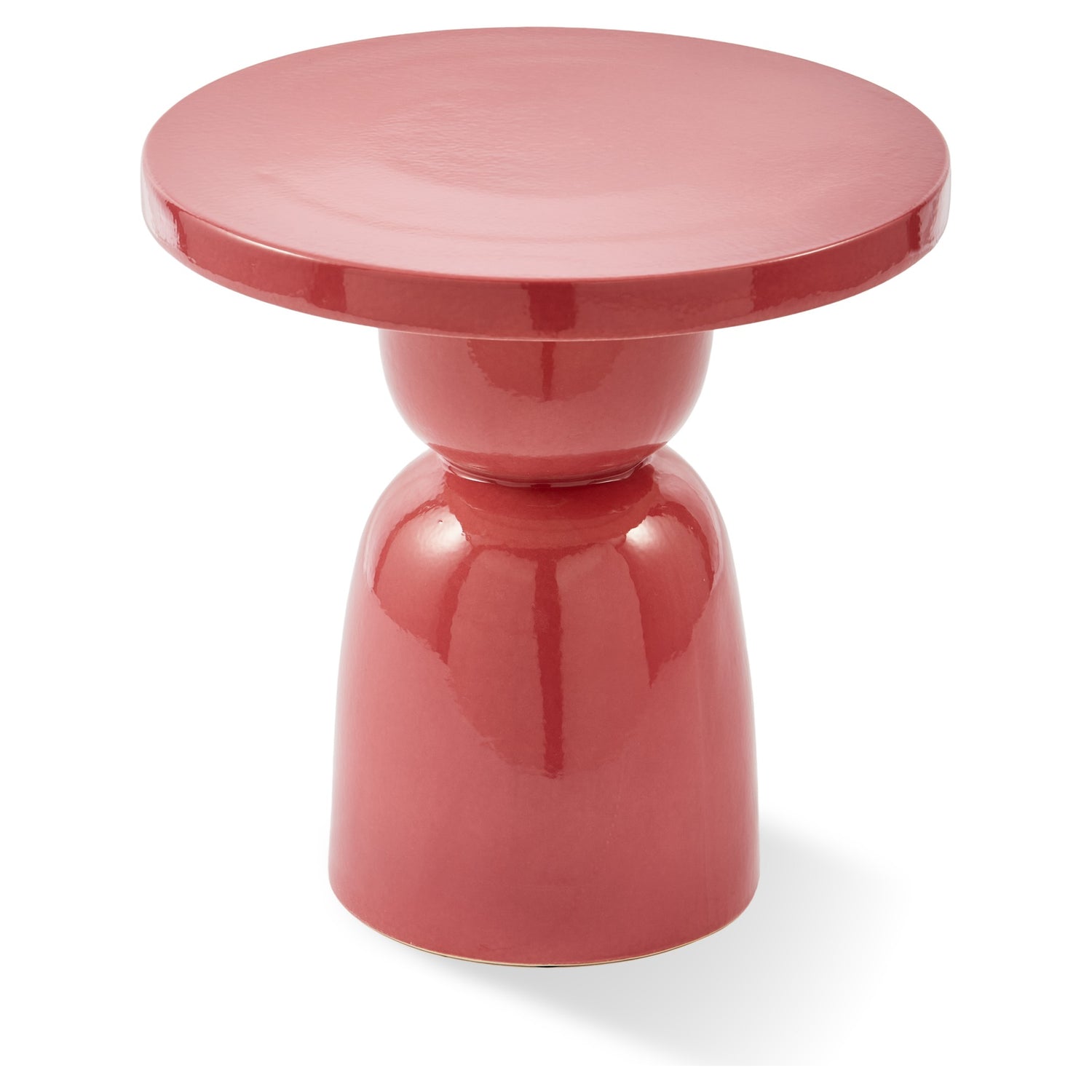 Moderner Keramiktisch in Rosa mit hochglänzender Oberfläche