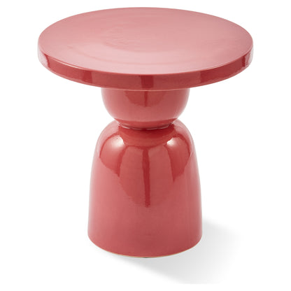 Moderner Keramiktisch in Rosa mit hochglänzender Oberfläche