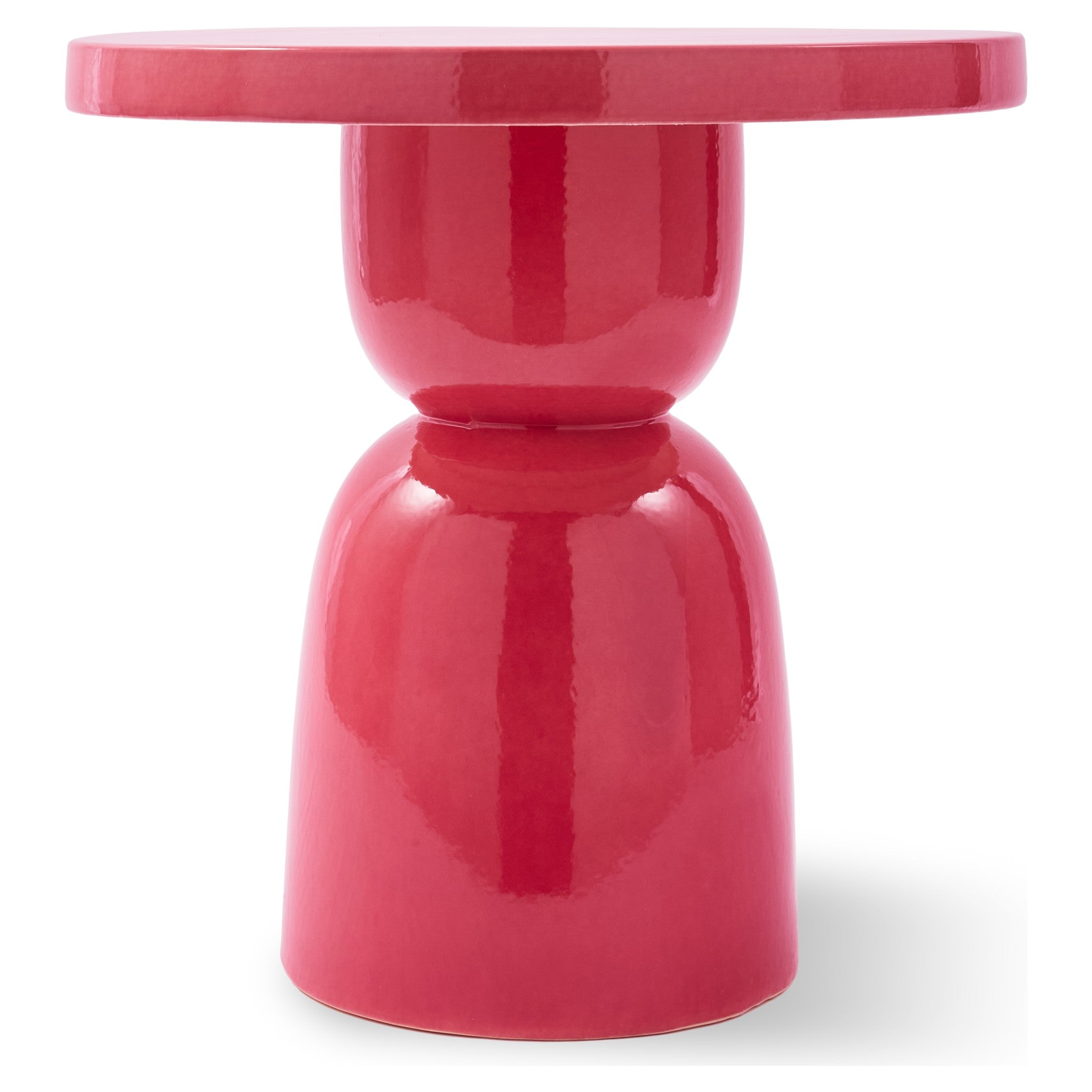 Rosa Keramik-Beistelltisch im figurativen Pawn-Design