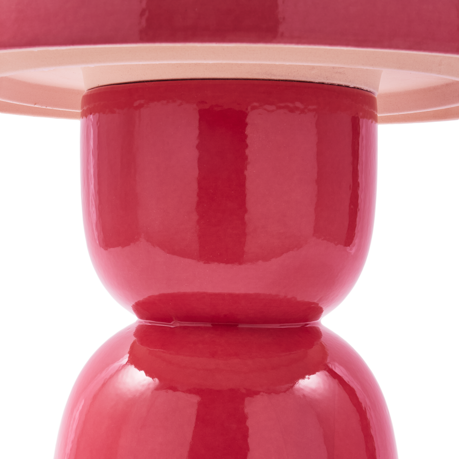 Rosa Pawn Side Table aus Keramik mit glänzender Reaktivglasur