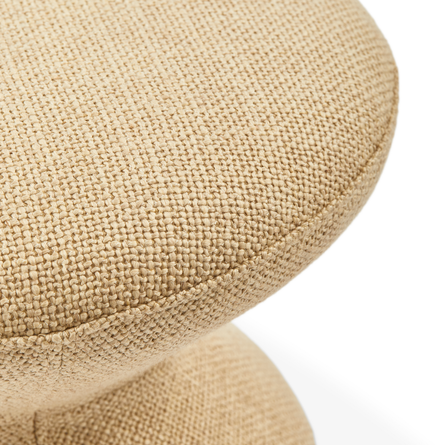 Beiger Soft Zig Zag Stool mit strukturiertem Stoffbezug