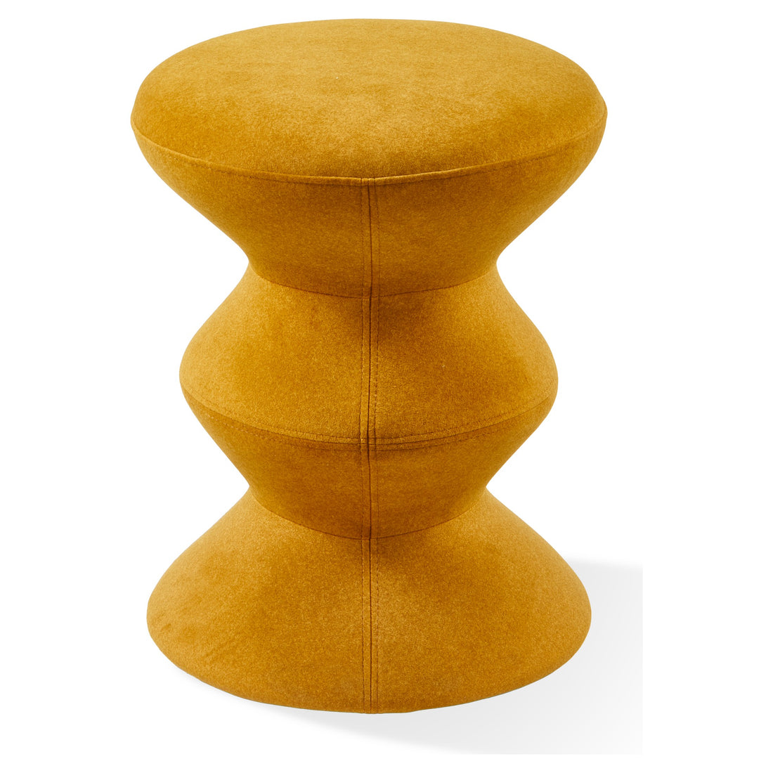 Textilhocker in sonnigem Gelb mit strukturierter Optik