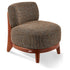 Lounge Chair in speckled brown mit stabiler Holzbasis