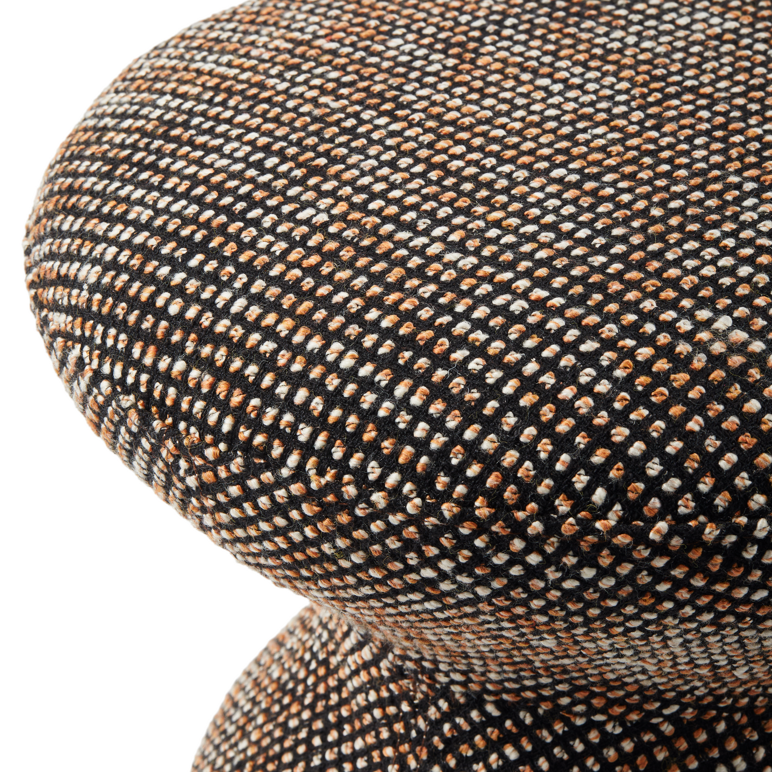 Speckled Zig Zag Hocker mit braun gemustertem Stoffbezug