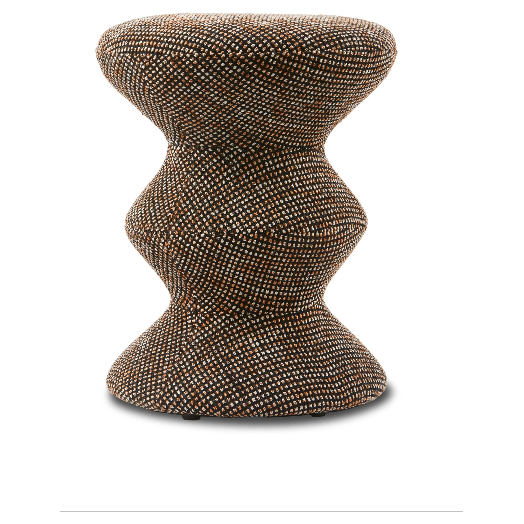 Runde Sitzgelegenheit im Zig-Zag-Stil mit Musterbezug