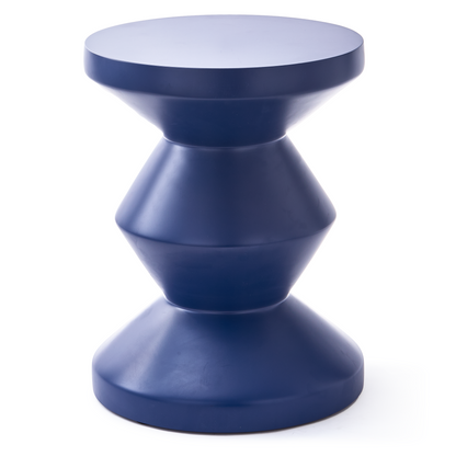 ZIG ZAG Outdoor Hocker von Polspotten in Dunkelblau mit matter Oberfläche