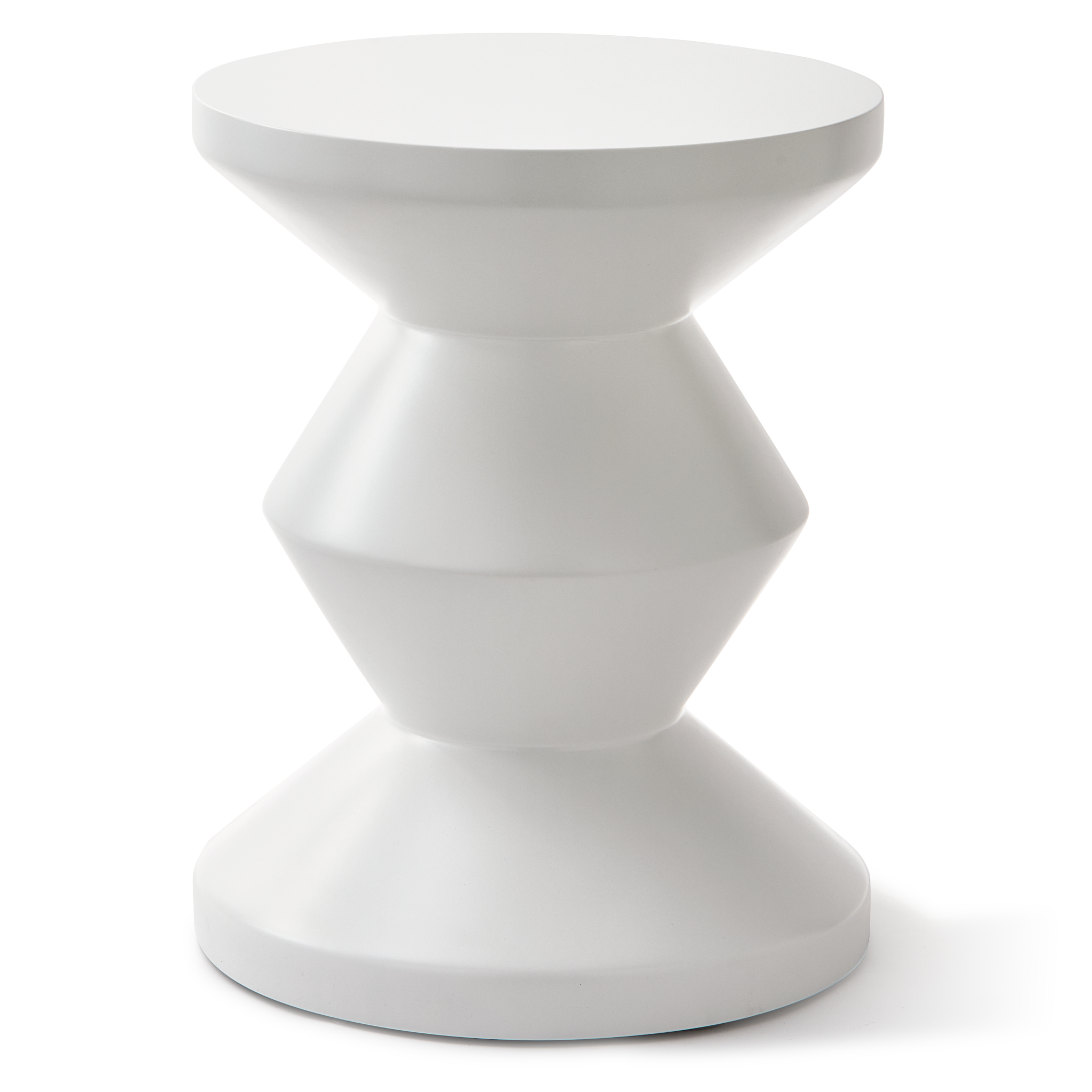 ZIG ZAG Outdoor Hocker von Polspotten in Weiß mit matter Oberfläche