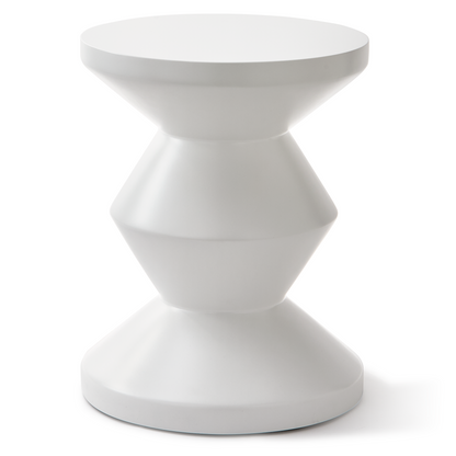 ZIG ZAG Outdoor Hocker von Polspotten in Weiß mit matter Oberfläche