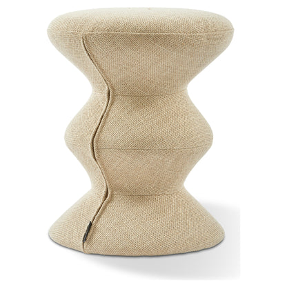 Strukturierter Zig Zag Hocker im neutralen Beigeton