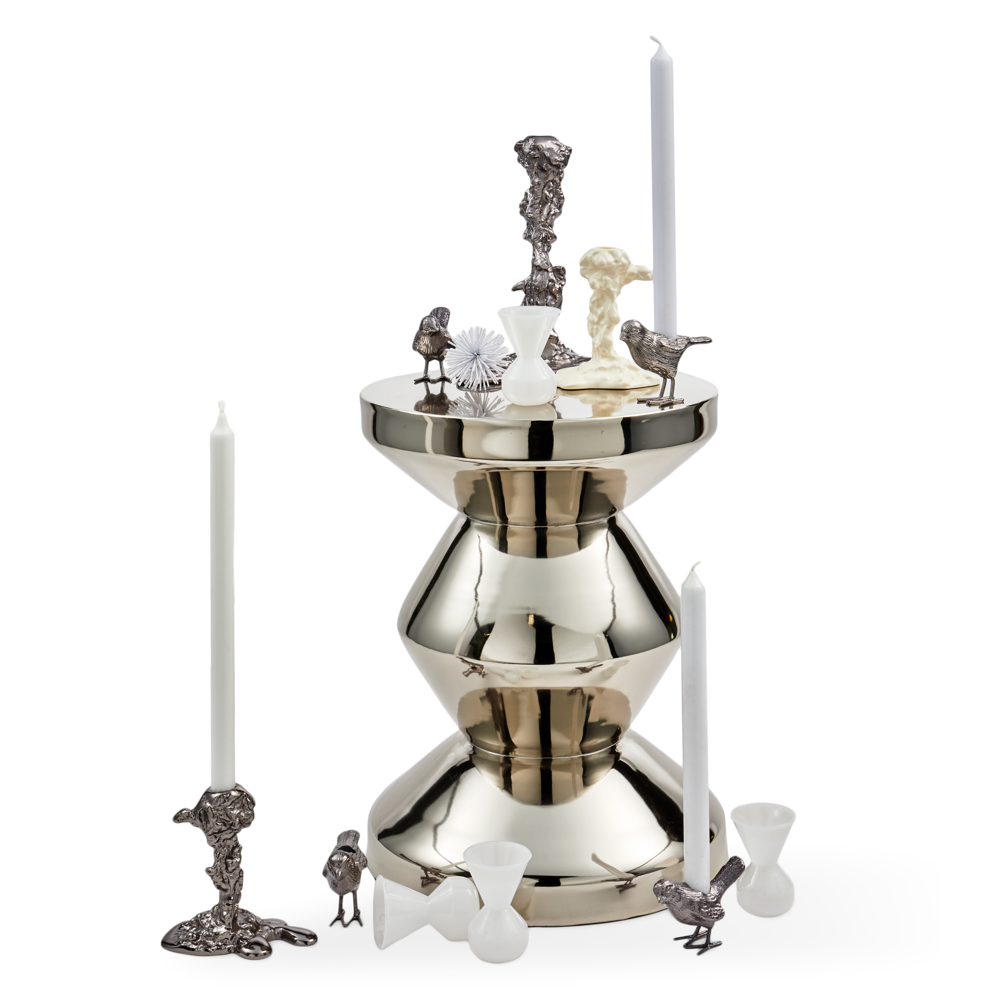 Zig Zag Metal Hocker/Beistelltisch verschiedenen Farben