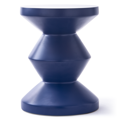 Skulpturaler Outdoor Hocker aus synthetischem Material in Dunkelblau