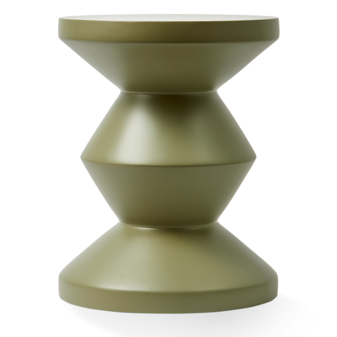 Skulpturaler Outdoor Hocker aus synthetischem Material in Olivgrün