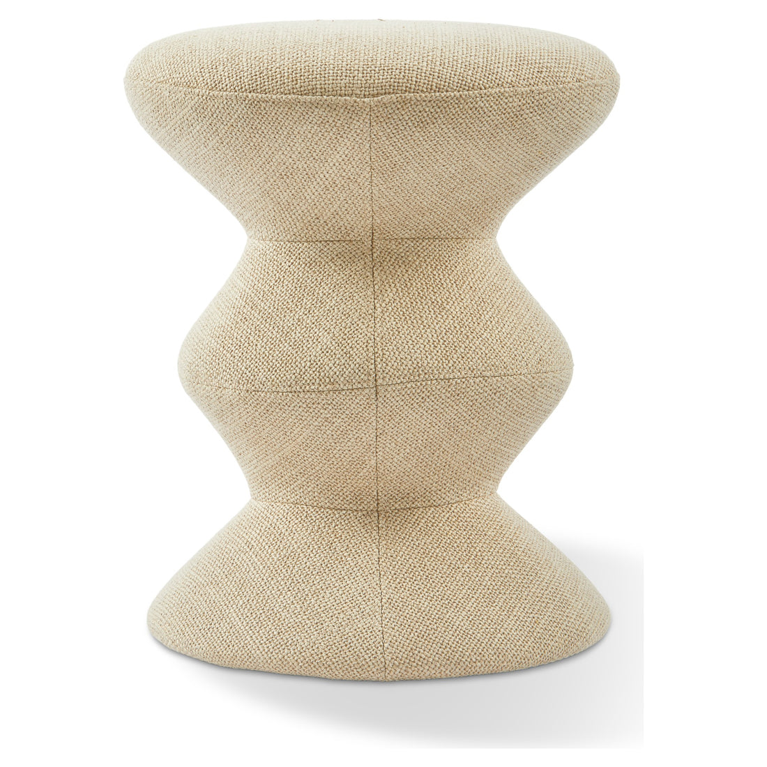 Textilhocker in Beige mit ikonischer Zig-Zag-Form