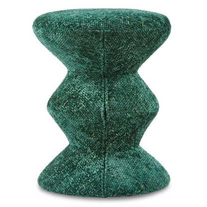 Grüner Polsterhocker Zig Zag mit stabilem Metallrahmen