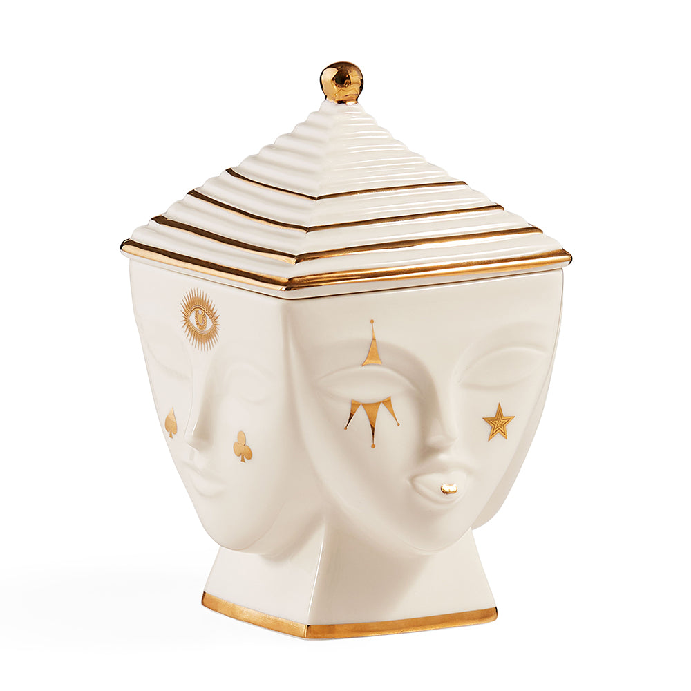 Porzellandose GILDED MASQUERADE BOX weiß/gold  von Jonathan Adler