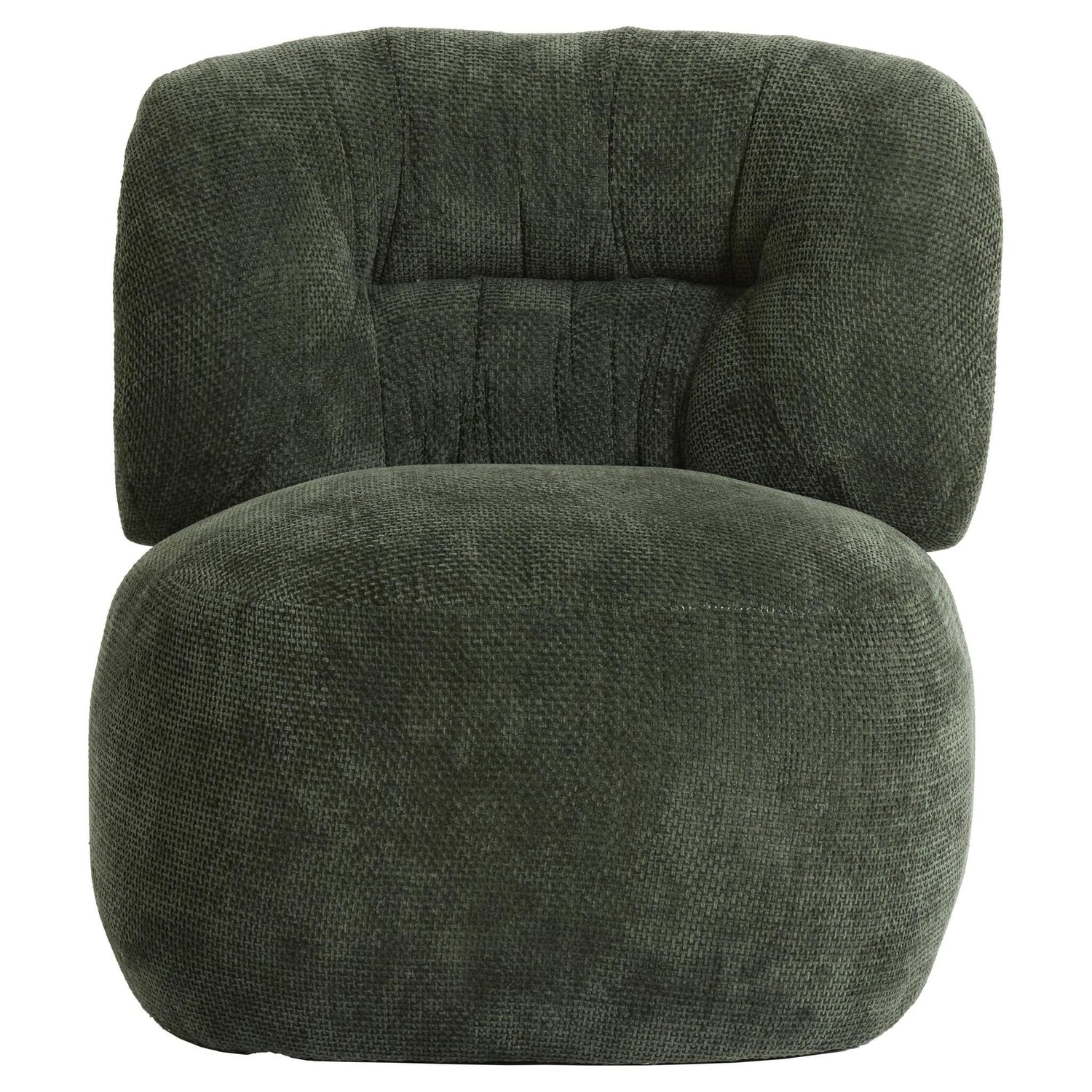 Moderner Sessel in Petrol mit weich gerundeter Form