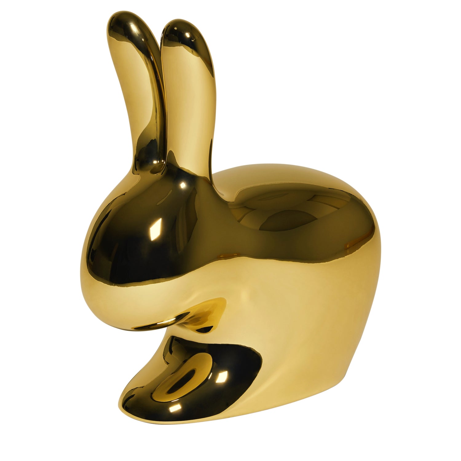 Stuhl Rabbit Chair Metal Finish in Gold von Qeeboo