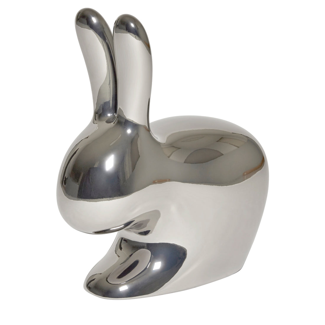 Stuhl Rabbit Chair Metal Finish in Silber von Qeeboo