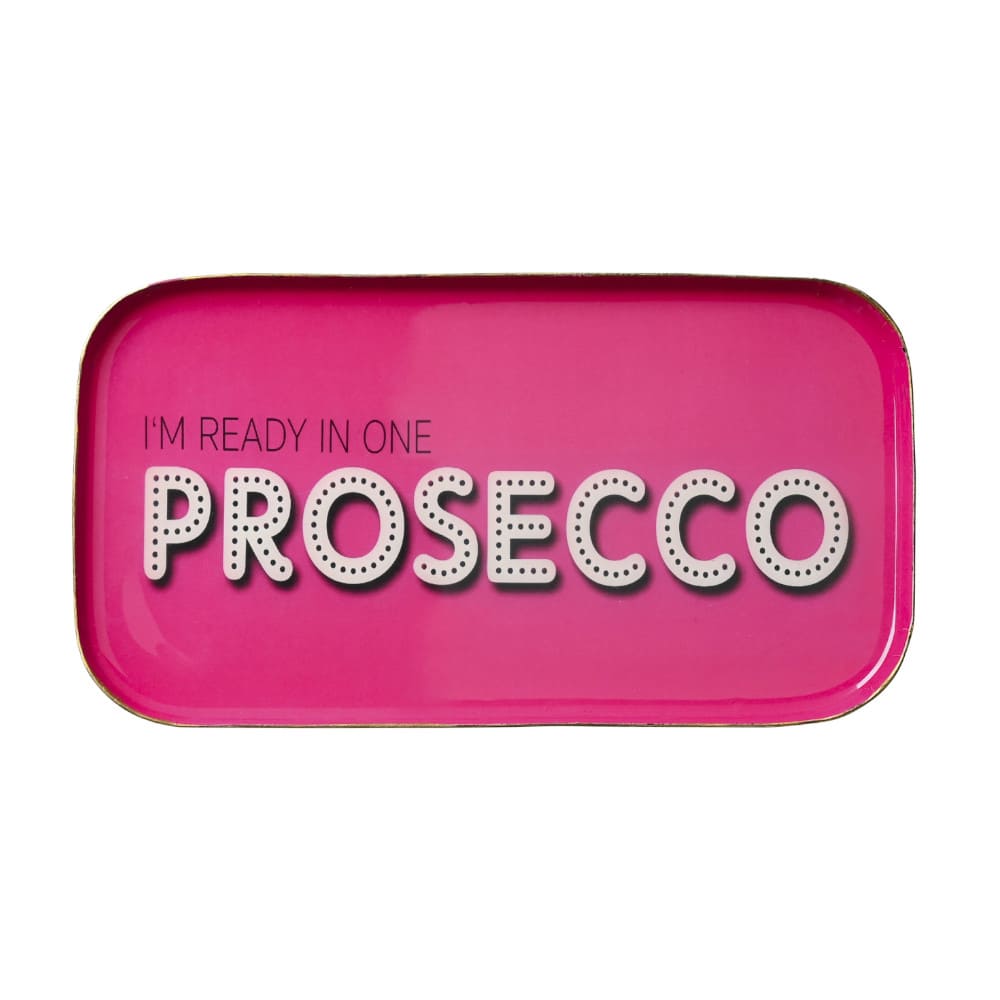 rechteckiges Dekotablett PROSECCO pink
