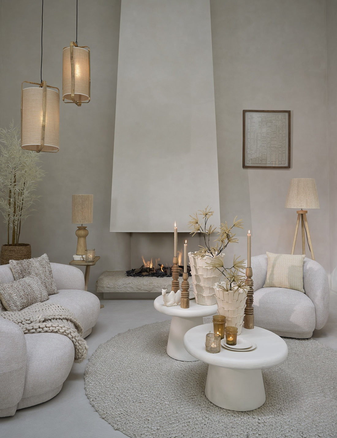 Modernes Design Couchtisch Ø60x45 cm KULONA crème