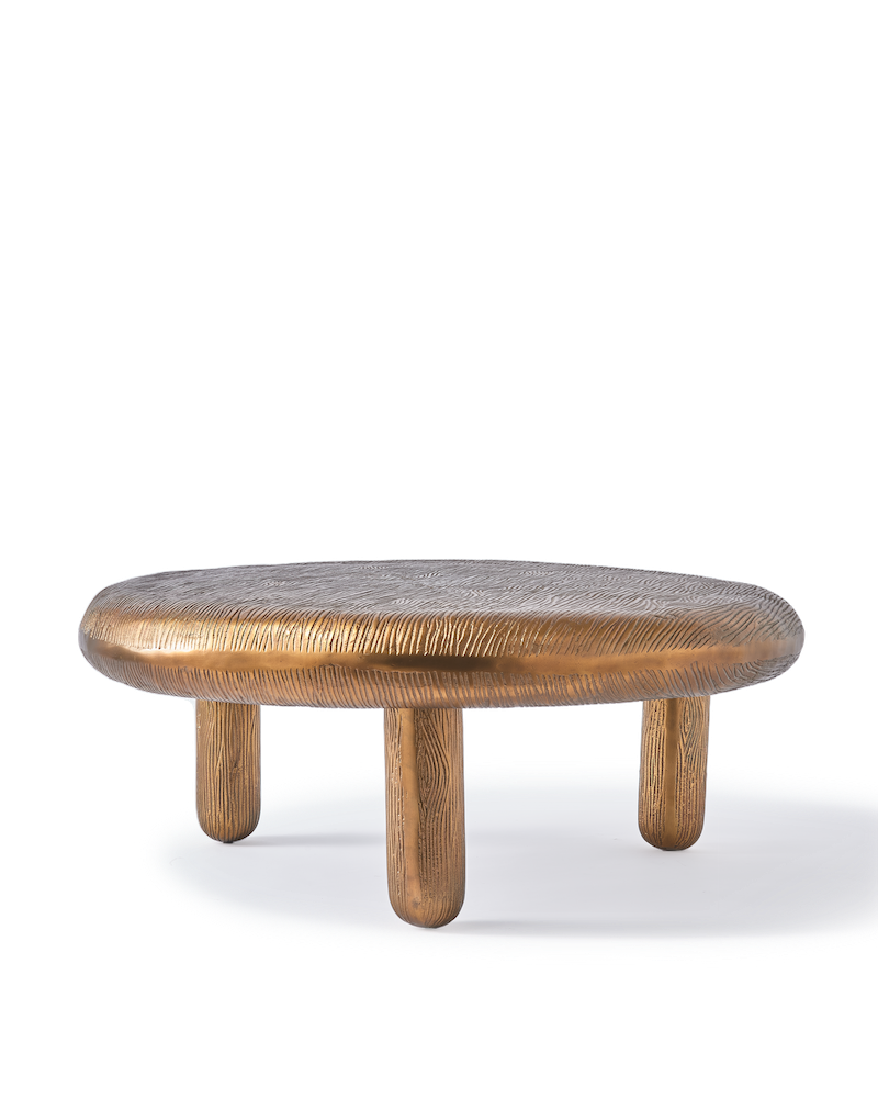 Thick Disk Coffee Table in Kupfer