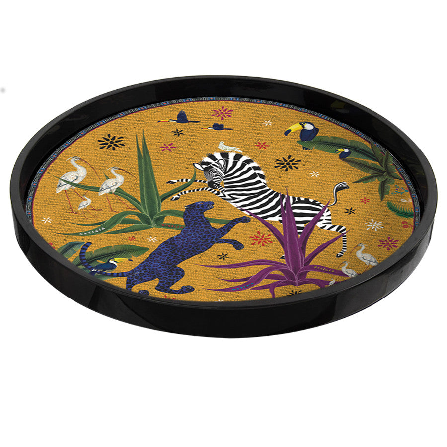 Rundes Lacktablett „Jungle Sahara“ Ø40 cm – von Ortigia Sicilia