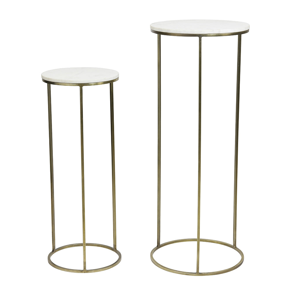 Säulen RICARDO weiss Marmor + antik Bronze von Light and Living