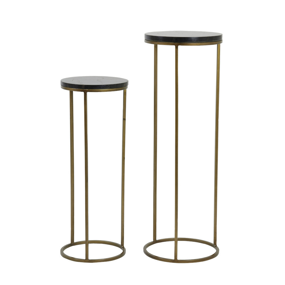 Säulen-Set SOBRINA schwarz+bronze Ø30x80cm+Ø35x100cm