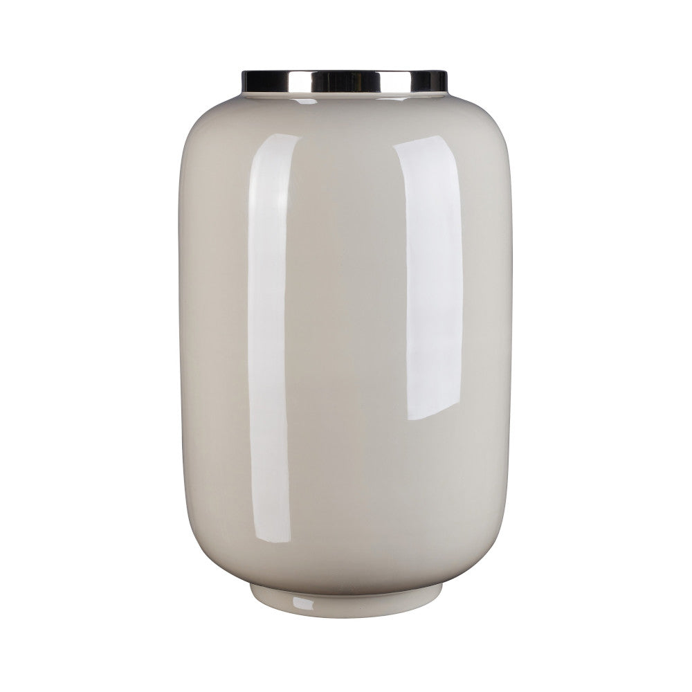 Vase SAIGON L in sandstone/ silber 40 cm