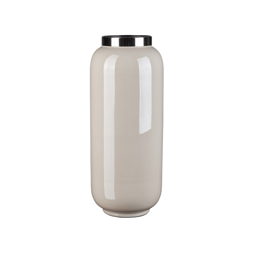 Vase SAIGON M in sandstone/ silber 30 cm