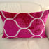 Samtkissen IKAT fuchsia-creme Kreise