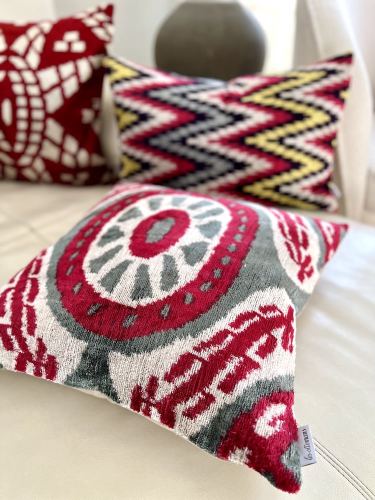 Ikat velvet pillow best sale