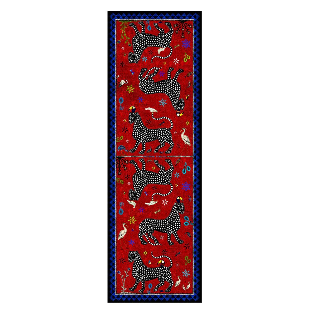 Samtschal OCELOT Red Negativo 200x70 cm der Marke Ortigia Sicilia