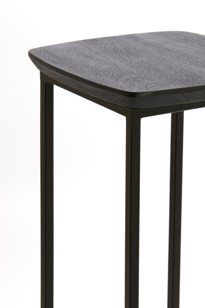 Column set QUENZA black acacia wood 30x30x80+35x35x100 cm