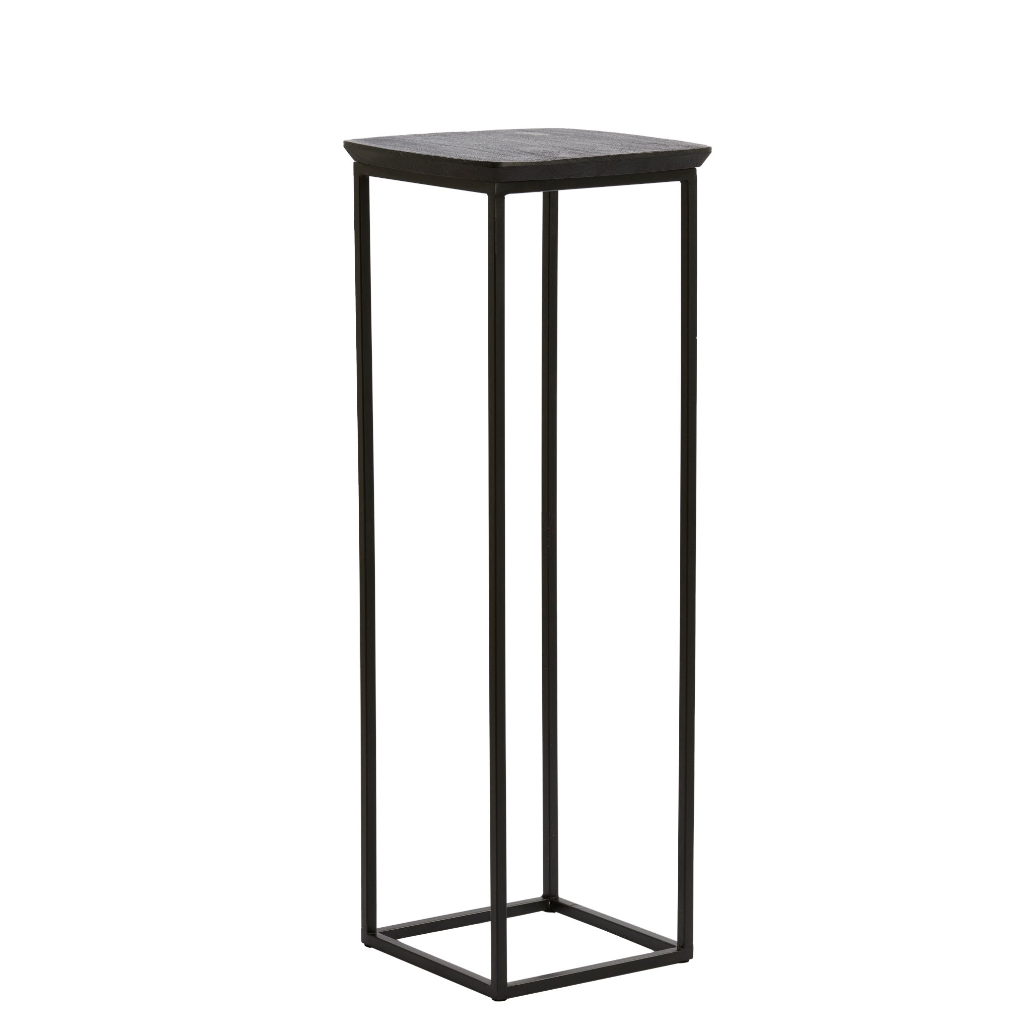 Column set QUENZA black acacia wood 30x30x80+35x35x100 cm